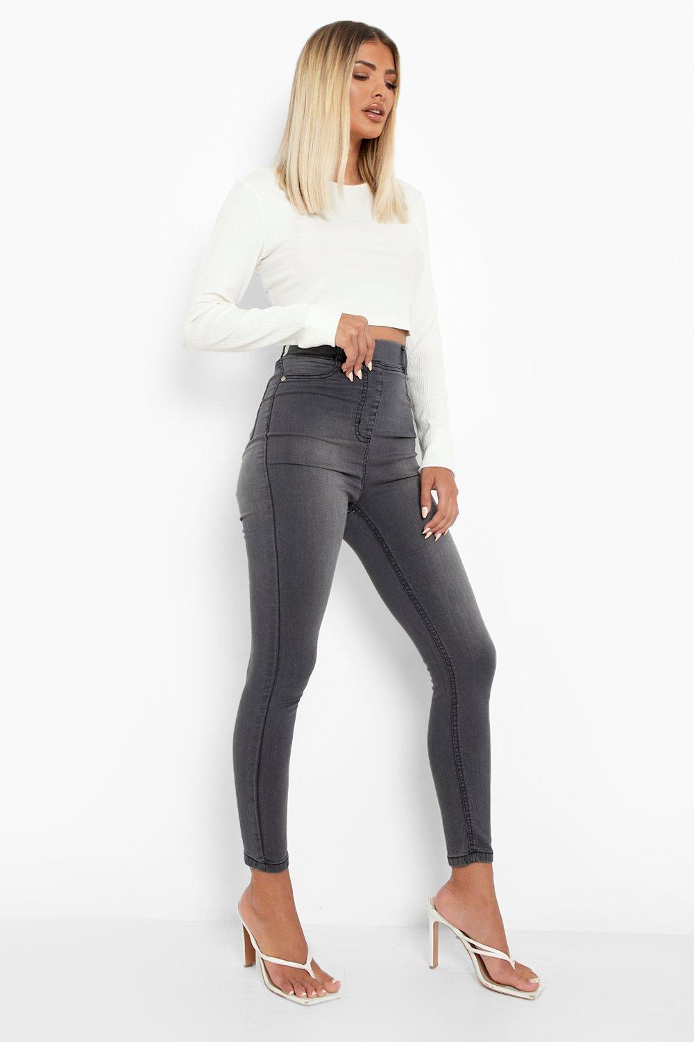 High waisted grey discount jeggings